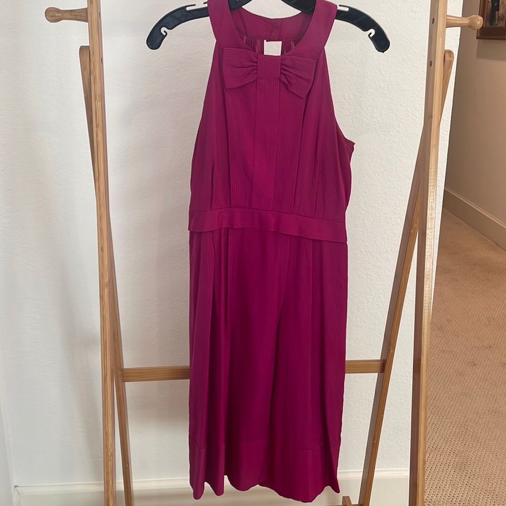 Marc by Marc Jacobs. Size 0. Beautiful magenta pinstripe with bow neck detail
